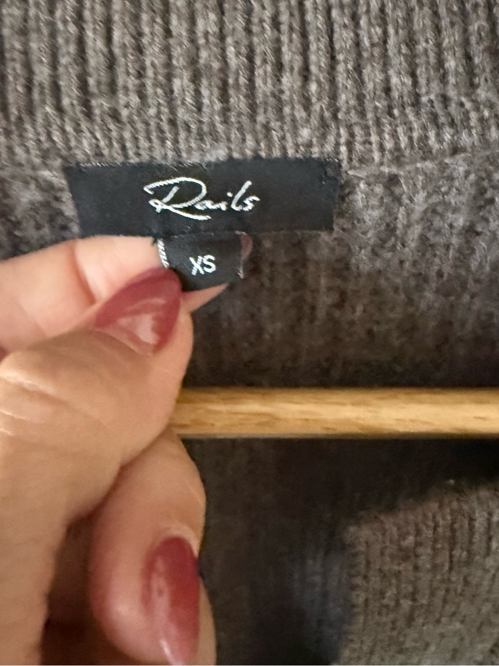 Rails grey Ribbed V-Neck Collared Sweater - Picture 4 of 6